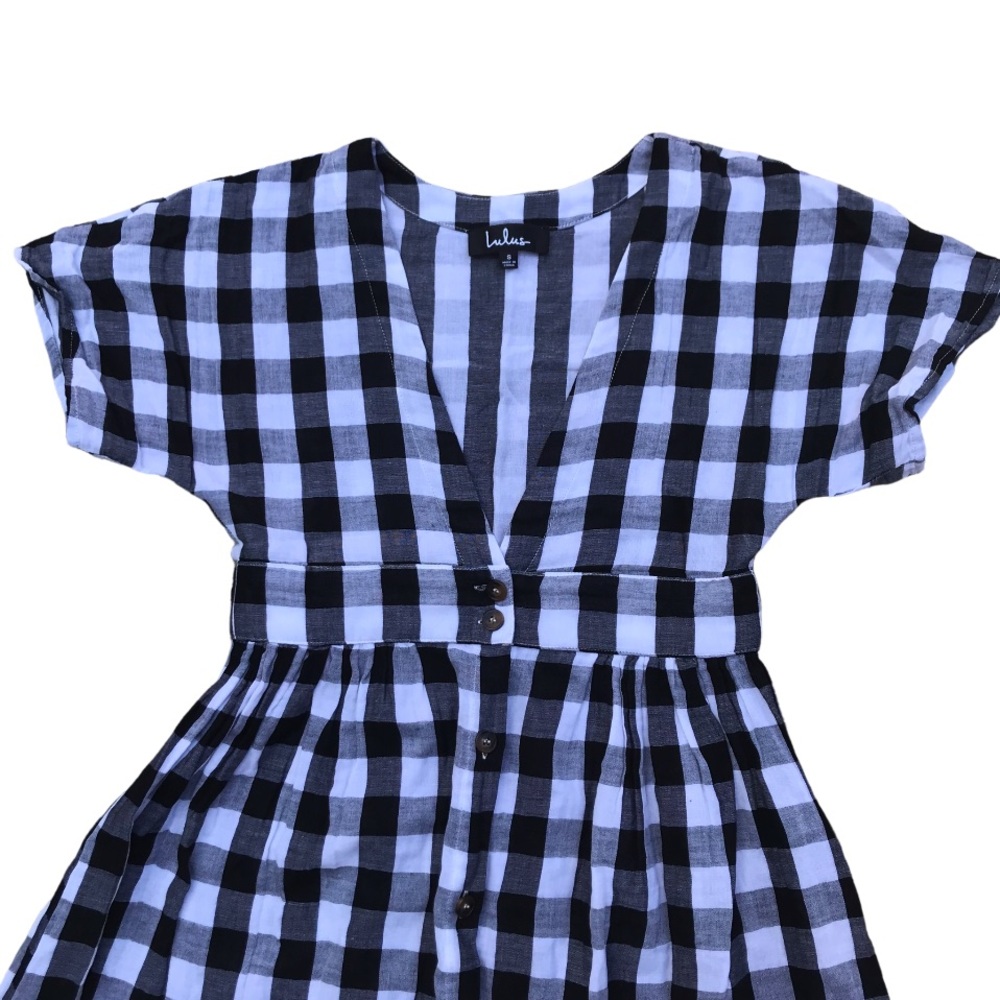 Lulus Checks Out Gingham Button-Front Midi Dress - image 4
